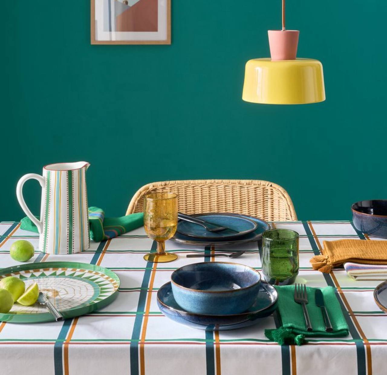 Modern Plaid Tablecloth